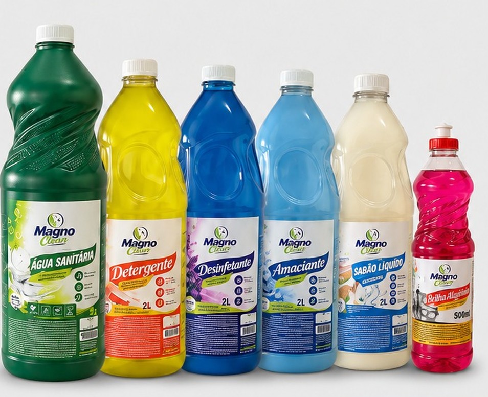 Kit Completo Magno Clean com seis produtos de limpeza